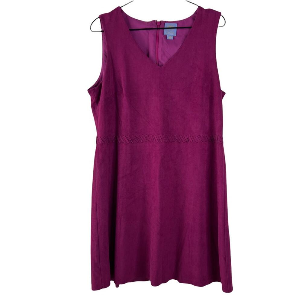 Cece Womens Mini A Line Dress Purple Stretch V Neck Lined Sleeveless Tie Back 12 - Picture 1 of 10